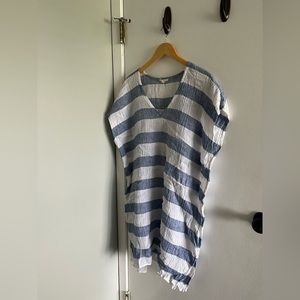 Eileen Fisher Blue & White Stripe Tunic Size L/XL